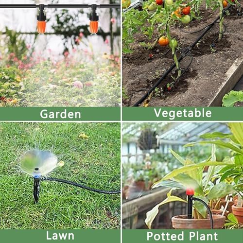 200FT+40FT Drip Irrigation System, Garden Watering System