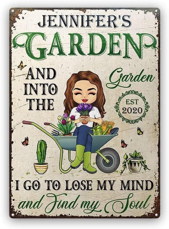 And Into The Garden I Go Gardening, Garden Sign, Personalized Custom Classic Metal Signs Garden Yard Wall Decorative Metal Sign (10)