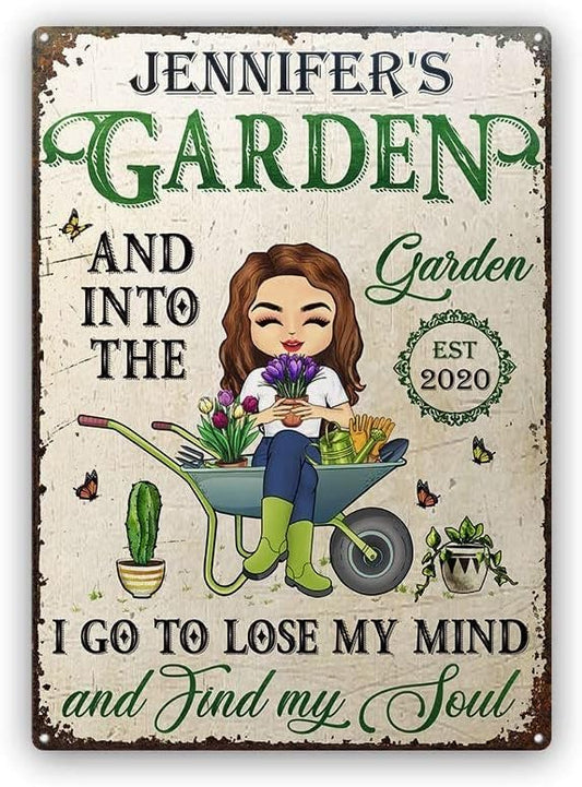 And Into The Garden I Go Gardening, Garden Sign, Personalized Custom Classic Metal Signs Garden Yard Wall Decorative Metal Sign (10)