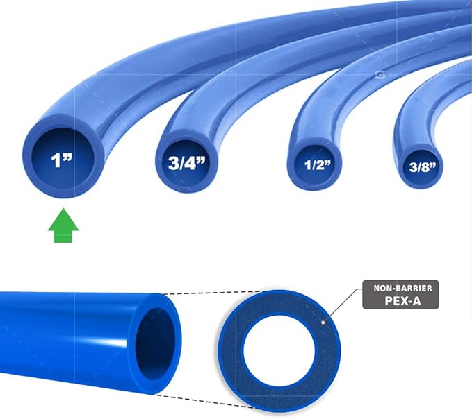 Pex-A 1" x 300 Ft Tubing Coil, Non-Barrier Pex Pipe for Potable Water, Flexible Water Tubing, Blue
