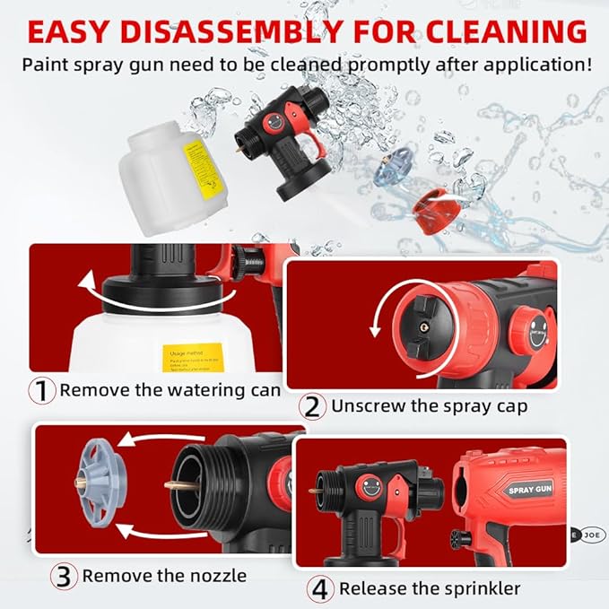 Cordless Paint Sprayer for Craftsman 20V Battery, 200W HVLP Spray Paint Gun Tool with Brushless Motor and Copper Nozzle, Easy to Clean, for Furniture, Fence, Walls, Ceiling, Door etc. (No Battery)