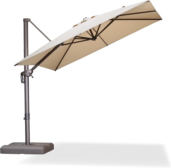 PURPLE LEAF Cantilever Umbrella with 360 Degree Rotation For Garden Patio Deck Pool