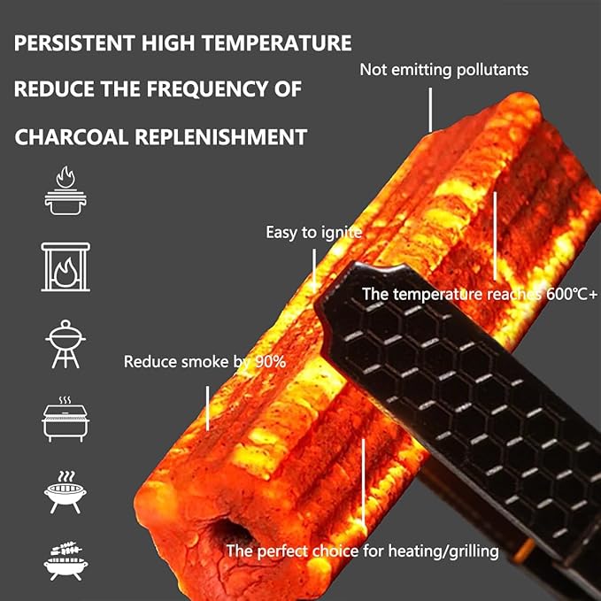 Lump Charcoal for Grilling and Smoking, Binchotan-Grade Premium Hardwood, Smokeless with Low Ash, Fits Smoker & BBQ,10 lb Bag