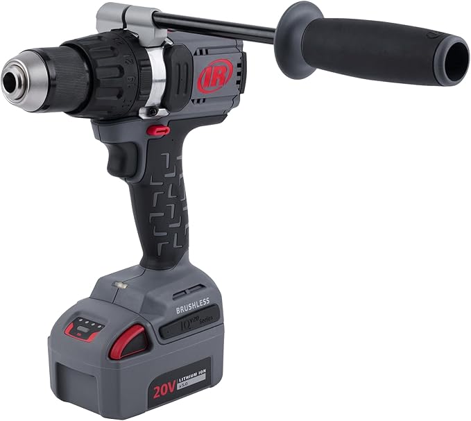 Ingersoll Rand D5241-K22 1/2" 20V Cordless Hammer Drill 2 Battery Kit, 1100 in-lb Torque, Keyless Chuck, Pistol Grip