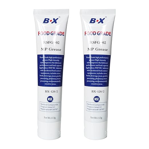 Food Grade Grease Food Safe Machine Lubricant for Frozen Dessert Equipment, O-Ring Lubricants 2X4oz