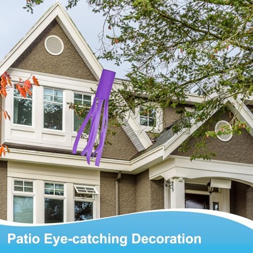 M METERXITY 1-Pack Windsock Flag, Colorful Wind Socks for Garden/Yard/Patio/Home Decor, Spring Summer Fall Winter Outdoor Hanging Decoration [39.4 in / 100cm, Purple]