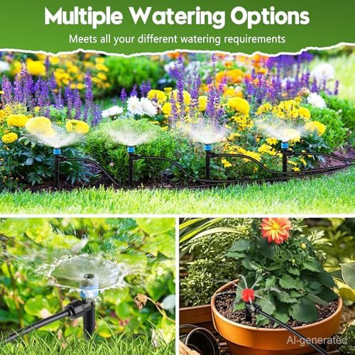 110FT Drip Irrigation System Kit, Automatic Garden Watering System