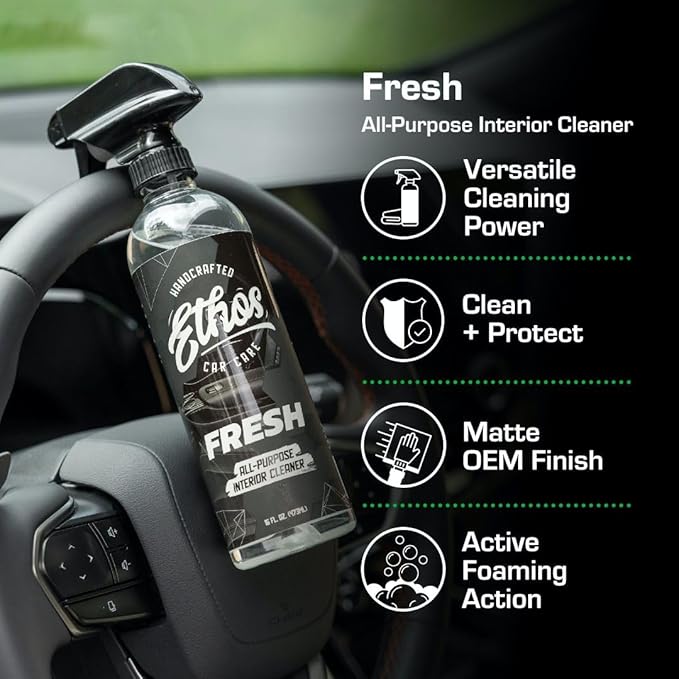Ethos Car Interior Detailing Kit – All Purpose Interior Cleaner & Leather Cleaner – UV Protection, Stain Removal, and Deep Conditioning for Cars, Trucks, SUVs, Motorcycles, RVs & More