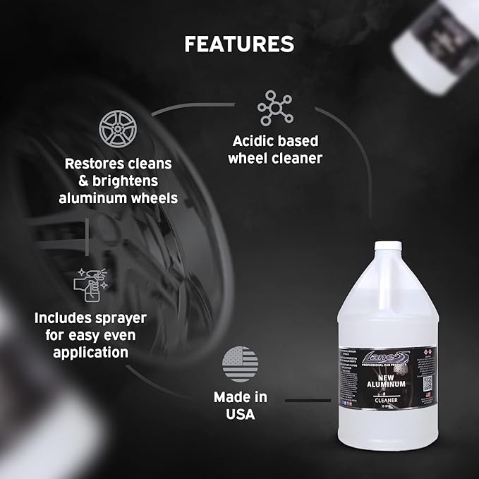 LANE'S New Aluminum Car Wheel Cleaner | Acid Rim Cleaner and Brightener | Brake Dust, Oxidation & Rust Remover for Motorcycles, Cars, Trucks | Shines & Eliminates Hard Scrubbing | 1 Gallon, 2 Pack