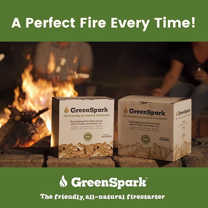 Firestarters Square 160 Pcs Natural Fire Starters for Grill, Smoker, Pizza Oven, BBQ, Wooden & Pellet Stove, Fire Pit, Long Burn, Waterproof,All Weather, Safe for Indoor/Outdoor Use