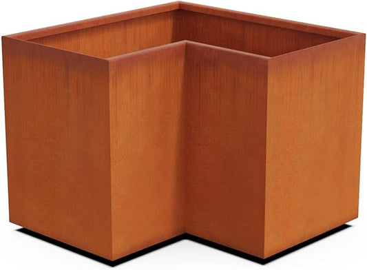 Plantercraft Large Rectangular Planters for Outdoor Plants - 30x18x24 Inch Corten Steel Planter | Extra Large Outdoor Planter Box for Patios & Gardens | Heavy Duty Metal Planter Rectangle