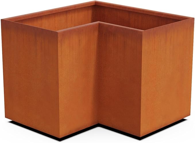 Plantercraft Large Rectangular Planters for Outdoor Plants 30x18x24 Corten Steel Planters | Extra Large Outdoor Planter Box for Patio, Garden & Commercial Landscapes | Heavy Duty Metal Planter