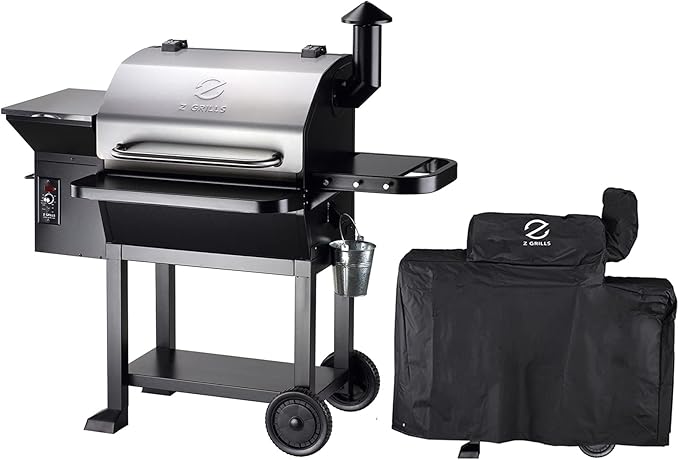 Z GRILLS Wood Pellets Smoker,8-in-1 Outdoor Smoker Grill with 1000 SQIN 20LB Hopper Stainless
