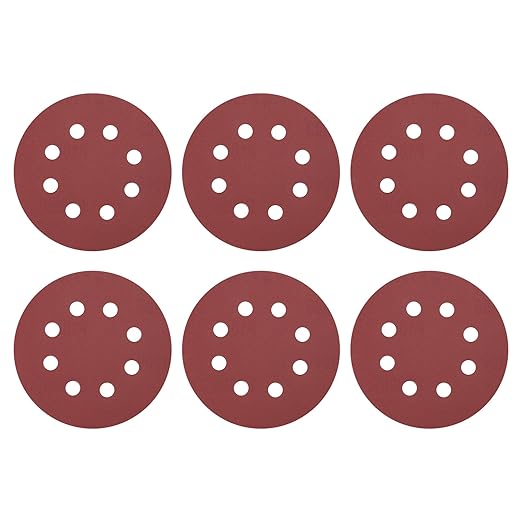 HARFINGTON 20 Pcs 5 Inch Sanding Discs, 1000 Grit Hook and Loop Sandpaper, 8-Hole Aluminum Oxide Orbital Sander Sandpaper for Woodworking Automotive Metal Polishing, Red