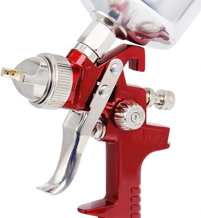 BANG4BUCK High Performance HVLP Gravity Feed Spray Gun with 1.4mm 1.7mm 2.5mm Fluid Tips, 1000cc Aluminum Cup for Auto Paint, Primer, Clear/Top Coat & Touch-Up