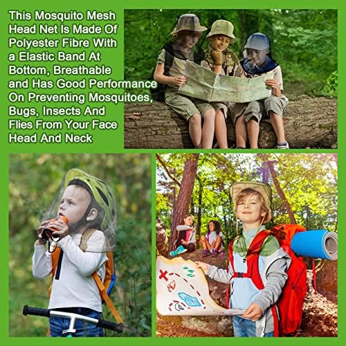 HESTYA 4 Pack Mosquito Head Net Mesh Face Cover Outdoor, Stylish Colors