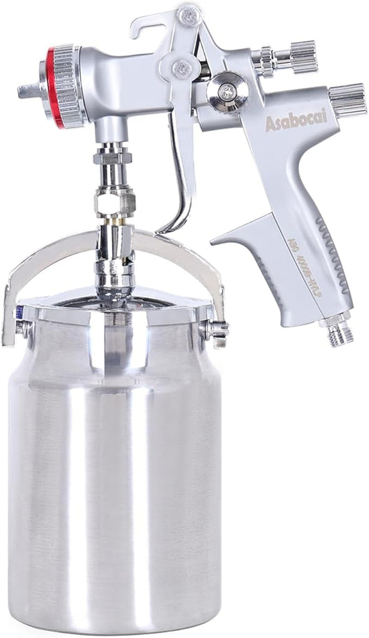 HVLP Spray Gun, Siphon Air Paint Sprayer Gun with 1.7mm Nozzle Sets, 1000CC Automotive Paint Gun, Professional for Car, Furniture, House Painting