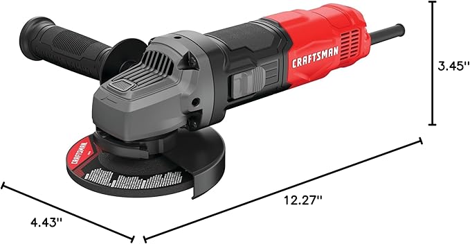 CRAFTSMAN Small Angle Grinder Tool 4-1/2 inch, 6 Amp, 12,000 RPM, Corded (CMEG100)