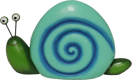 Alpine Corporation WQA1648HH-BL Polyresin Swirl Snail Statuary, Stylish Statuary Decor for Garden, Patio, and Lawn, 7" H, Blue