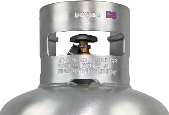 Flame King 20LB Aluminum Propane Tank with Gauge & OPD Valve, Corrosion-Resistant and Rust-Free, Lightweight, Great for Marine Applications, Grills and BBQs, Camping, Fishing, & Outdoor Activities