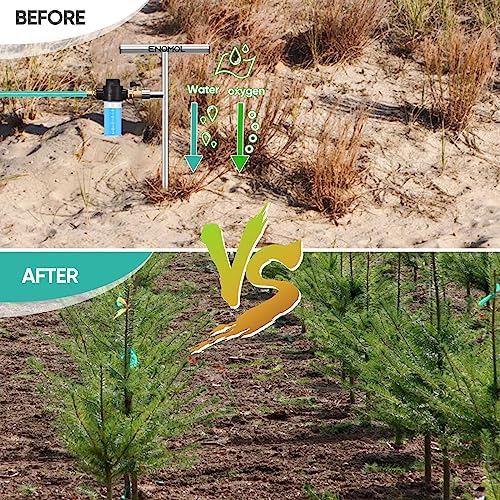 Stainless Steel Deep Root Tree Watering Tool,Root Feeder with Fertilizer Bottle Watering Wand Irrigation System Watering Stake,for Trees Bushes Shrubs Fruit Trees with Brass Valve T-Handle