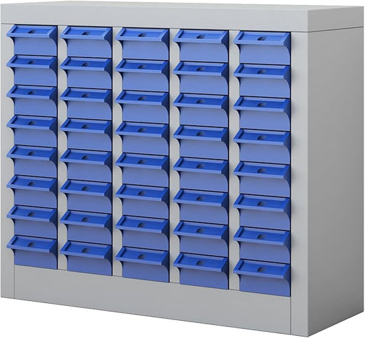 40 Drawer Tool Storage Cabinet with ABS Drawers, Bolt and Nut Organizer Parts Box, Hardware Shelving Unit for Garage and Workshop