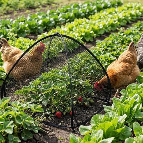 2 Pcs Pop-Up Mesh Plant Cover Tent, 22 Inch Garden Net Cage Guard Cover