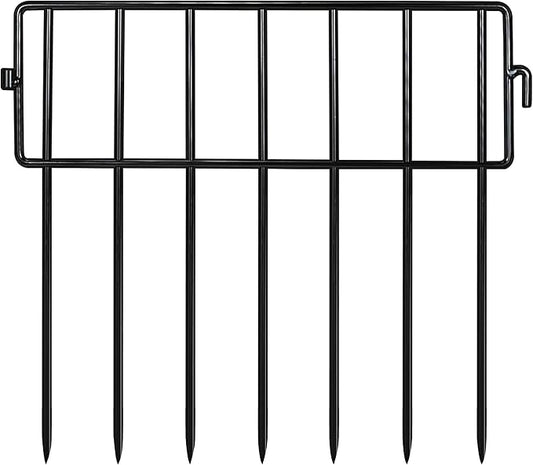 Adavin Black Small Animal Barrier Fence,28 Pack 12 in(L)X10 in(H) Underground Decorative Garden Fencing, Dog Rabbits groundhogs Fences Metal low Fence Panel Ground Stakes for Outdoor yard. Total 28 Ft
