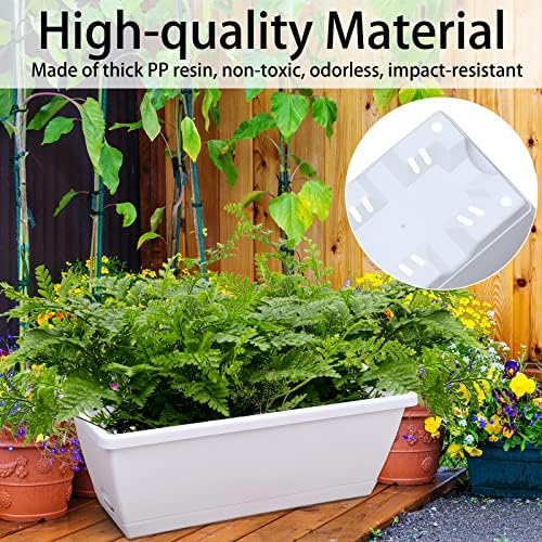 CHUKEMAOYI Window Box Planter,7Pack Plastic Vegetable Flower Planters Boxes