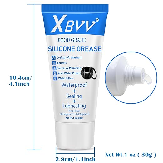 Food Grade Silicone Grease Lubricant for Plumber Faucet Valve Pool Filter O-Rings Kit 4-Pack 1 oz Tubes