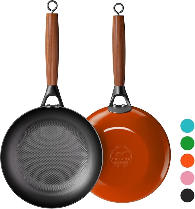 YUTANN Nonstick Frying Pan 10 inch, Ceramic Cast Iron Skillet, Lightweight Pre-seasoned Cast Iron Pan with Detachable Handle, Dishwasher & Oven Safe, Free of PFAS and PFOA