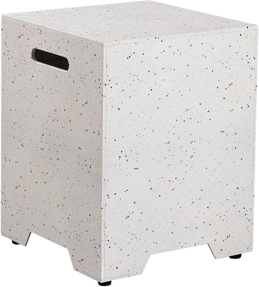 COSIEST Propane Tank Cover with Side Handles,20lb Gas Tank Cover,15.7 inch Outdoor Hideaway Tank Table for Gas Fire Pits-Terrazzo Colorful