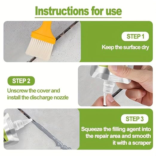 All-Surface Waterproof Crack Filler, Concrete Crack Filler, Heavy-Duty Concrete Crack Repair,Quick-Drying Waterproof Sealer for Outdoor Concretes, Home Repairs, and Renovations (1Pcs)