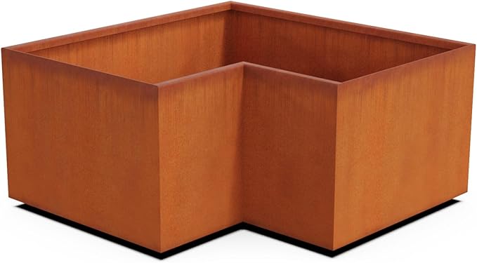Plantercraft Large Rectangular Planters for Outdoor Plants | 36x24x18 Inch Corten Steel Planter Box for Patio, Garden & Landscape | Heavy Duty Metal Planter