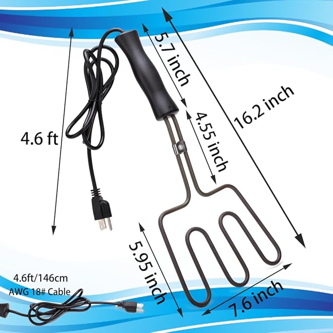 Electric Charcoal Starters For Grill, 800w Super Fast Charcoal Lighter Fire Starter,Electric Lighter Charcoals Burner For Ignite Briquettes Coal Burner - Stainless Steel Coils 4.6ft Long Cable