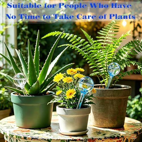 Small Plant Watering Globes, 6pcs Plastic Plant Self Watering Devices