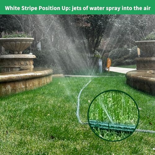 Watoo 2026 Sprinkler Hose & Soaker Hose for Yard - 75 FT Reinforced Flat Garden Hose with Holes, Heavy Duty No-Kink Lawn Irrigation Hose (Includes Stakes, High Pressure Spray)
