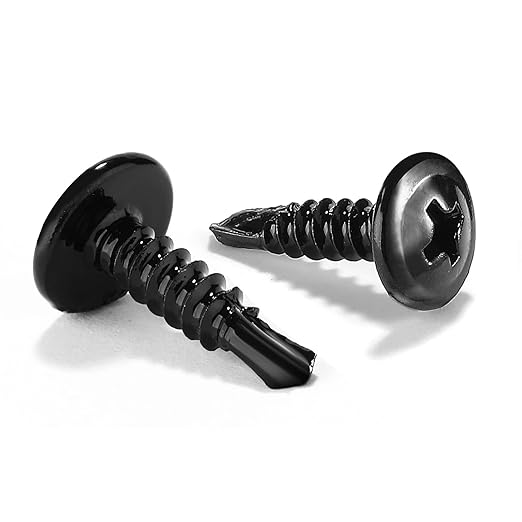 #8 x 5/8" Sheet Metal Screws 250PCS 410 Stainless Steel Truss Head Fast Self Tapping Screws Black Oxide by SG TZH