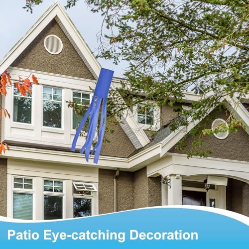 M METERXITY 1-Pack Windsock Flag, Colorful Wind Socks for Garden/Yard/Patio/Home Decor, Spring Summer Fall Winter Outdoor Hanging Decoration [39.4 in / 100cm, Blue]