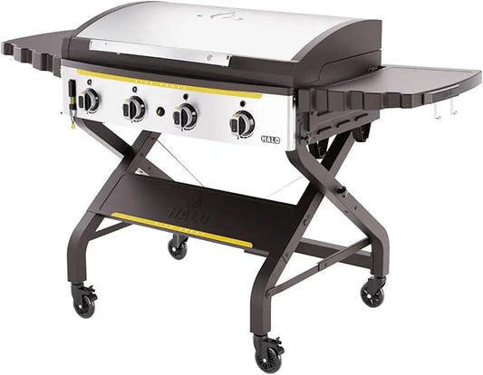 HALO Elite4B Outdoor Griddle | 4 Burner, 8 Cooking Zones | 720 sq. in. (36″ x 20″) Wind-Proof Cooking Surface | Propane Gas Grill | HZ-1001-XNA