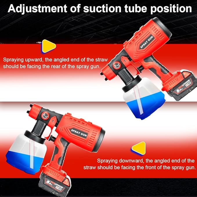 Cordless Paint Sprayer Compatible with Milwaukee 18V Battery(Tool Only) 200W HVLP Paint Gun, 3 Spray Patterns & 4 Size Nozzles for Cabinets,Walls,Furniture,House Painting