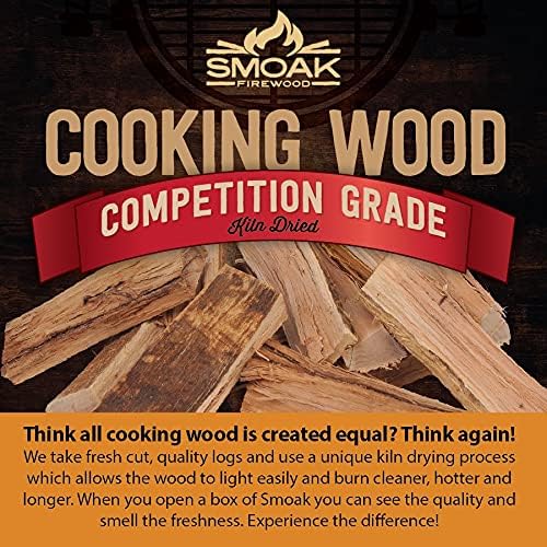 Smoak Firewood 16inch Length Premium Cooking Wood & Firewood Logs – Used for Grills, Smokers, Pizza ovens, firepits or fireplaces – USDA Certified Kiln Dried (White Oak– 60-70lbs 16inch Wood)