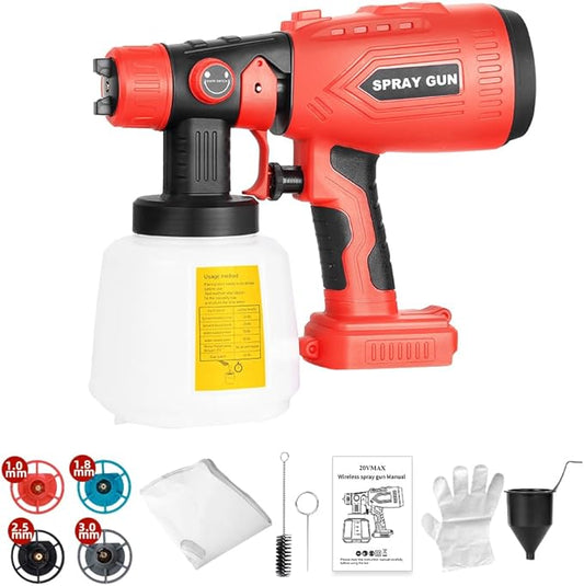 Cordless Paint Sprayer for Craftsman 20V Battery, 200W HVLP Spray Paint Gun Tool with Brushless Motor and Copper Nozzle, Easy to Clean, for Furniture, Fence, Walls, Ceiling, Door etc. (No Battery)