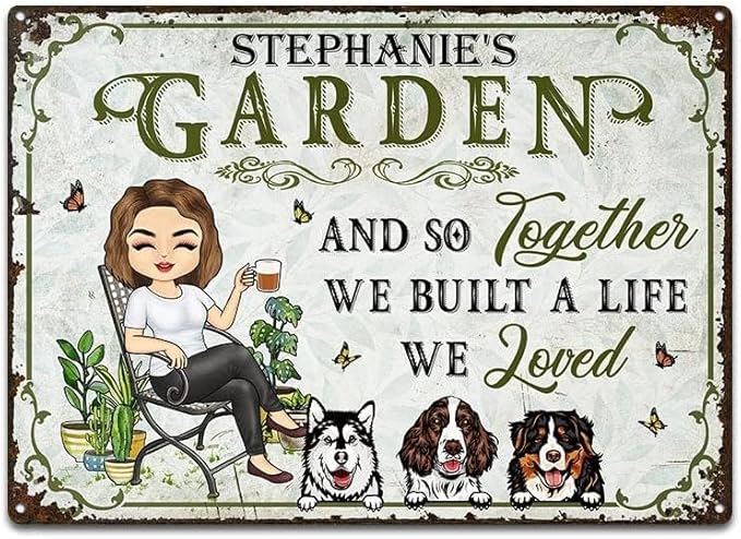 And Into The Garden I Go Gardening, Garden Sign, Personalized Custom Classic Metal Signs Garden Yard Wall Decorative Metal Sign (8)