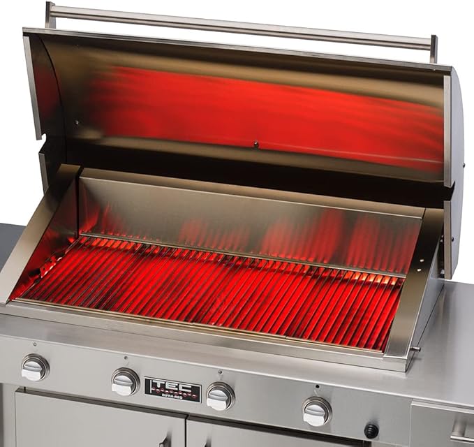 TEC Patio 2 FR Infrared Built-In Grill with Half Warming Rack (PFR2LP-PFR2WR19), Propane Gas