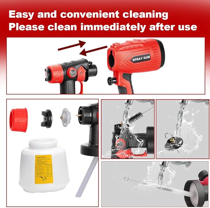 Paint Sprayer Compatible with Milwauke 18V Lithium Battery, Cordless Paint Sprayer HVLP Spray Gun with Copper Nozzle, 200W Power Easy to Clean for Home Interior,Exterior, Renovation(Tool Only)