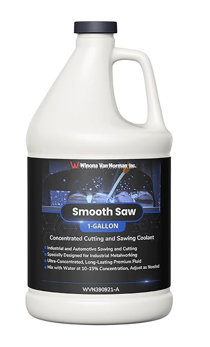 Winona Van Norman Smooth Saw: General Purpose Concentrated Cutting & Sawing Coolant – Advanced Semisynthetic Fluid for Metalworking (1 Gallon)