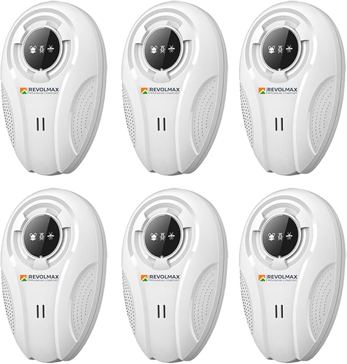 T-27, Ultrasonic Pest Control Repeller - Electronic & Ultrasound, Indoor Plug-in Repellent - Get rid of - Rodents, Mice, Squirrels, Bats, Insects, Bed Bugs, Ants, Fleas, Spiders, Roaches (6 Pack)