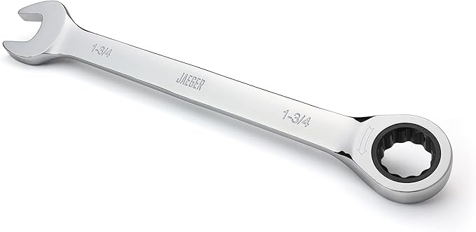 Jaeger 1-3/4 Inch Ratchet Wrench with 120-Tooth Ratcheting Precision and Hardened, Polished Steel for Projects with Tight Spaces