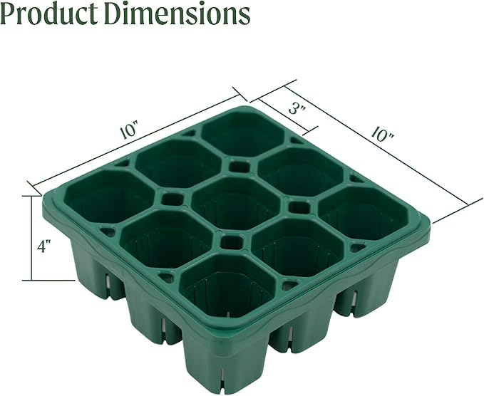 Vego garden Germination Bundle, 2Packs Giga Seedling Trays with Seedling Tray Lids and 10" x 20" Seedling Humidily Dome
